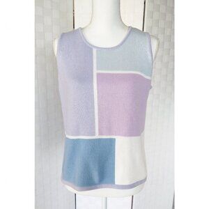 Christopher & Banks Sleeveless Sweater Size Large Vintage 90s Color Block Y2K